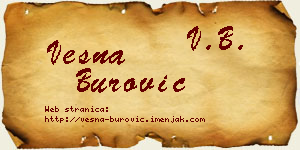 Vesna Burović vizit kartica